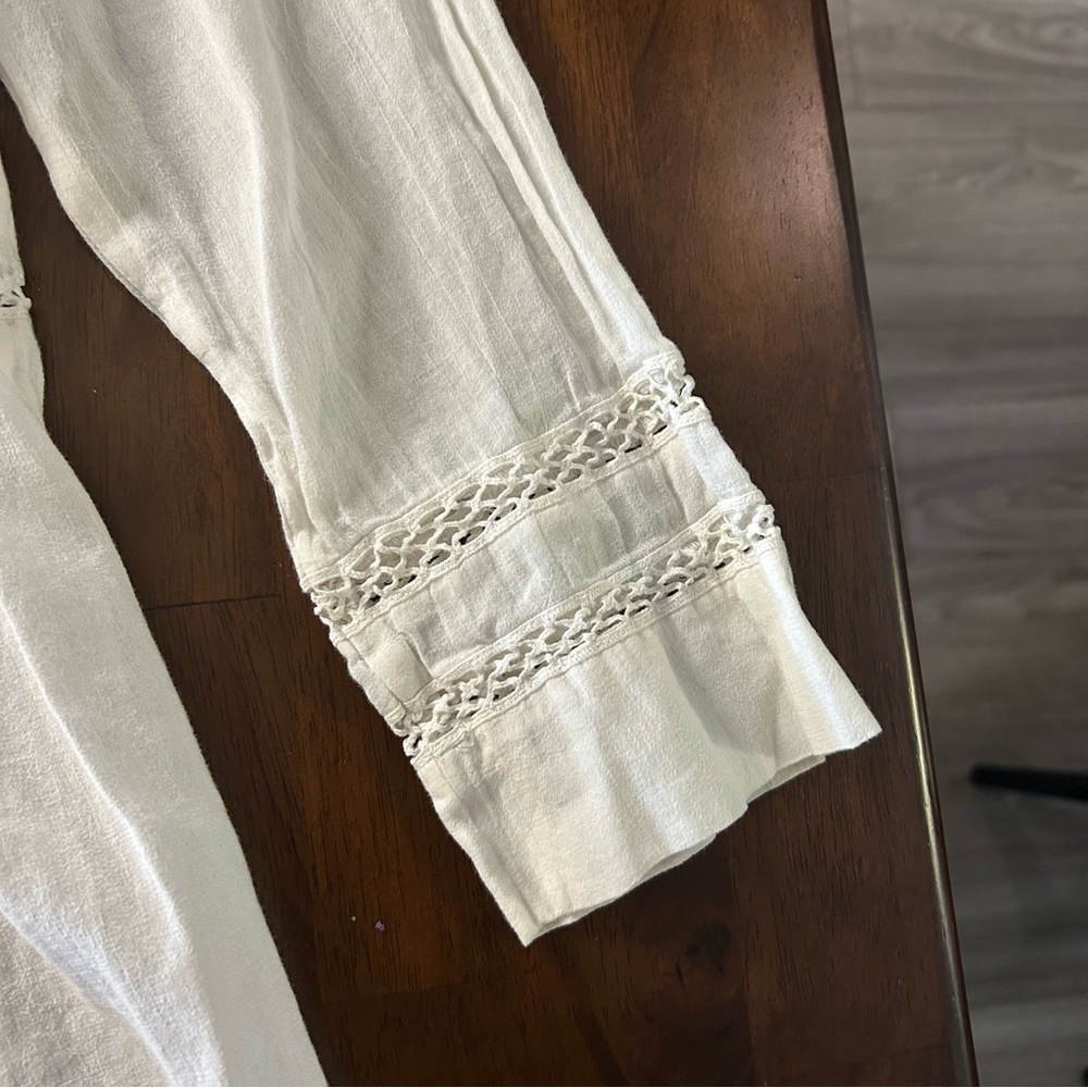 Rebecca Taylor white pintuck lace detailed shirt size 4 - Picture 8 of 15